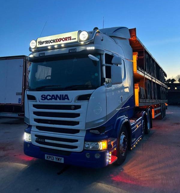 Top Truck Exports branded Scania truck